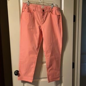 G.H. Bass Lightweight Women's Straight Leg Chino Pants - Peach, Size 14